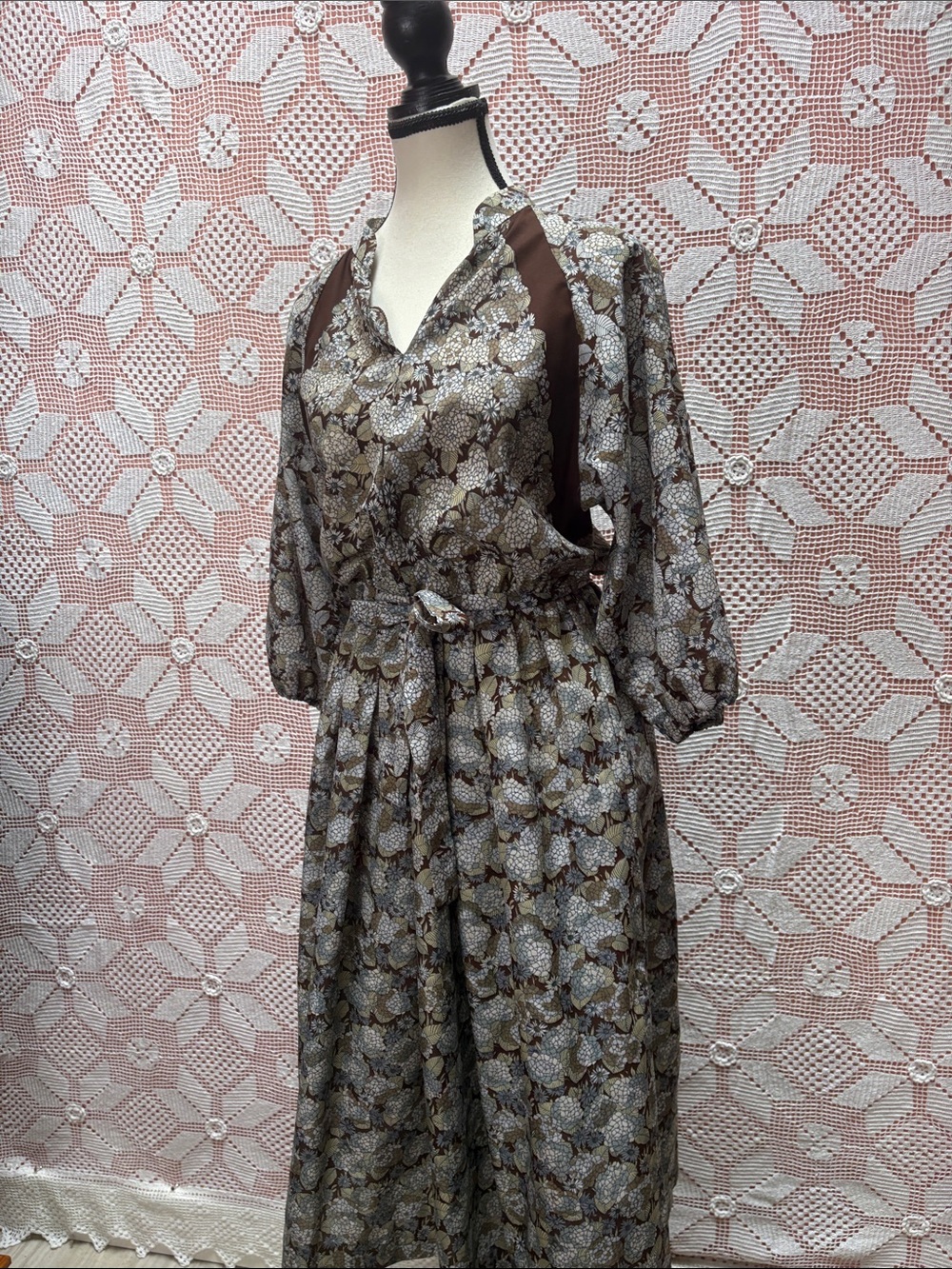 Vintage Jean Jourdan Paris Floral Dress Sz M